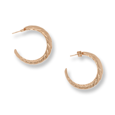 Gold Croissant Hoop Earrings
